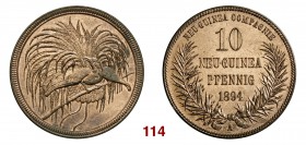 NUOVA GUINEA 10 Pfenning 1894. Kr. 3 Ae g 9,96 q.FDC