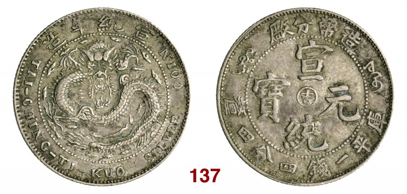 CINA Pu Yi 20 Cent (1910), Tientsin. L&M 15 Kann 581 Ag g 5,13
Kuang Hsu 10 Cent...