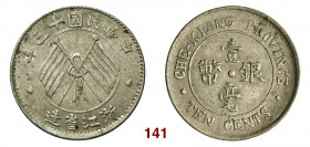 CINA Chekiang 10 Cent A. 13 (1924) L&M 289 Kann 769 Ag g 2,67
Repubblica 20 Cent A. 5 (1916) Yuan Shi kai- L&M 74 Kann 661 Ag g 5,21
Yunnan 20 Cent A....