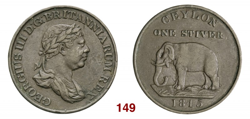 Ceylon 1 Stiver 1815. Kr. 81 Ag g 8,83
Birmania 1 Kyat (1852) Kr. 10 Ag g 11,61
...