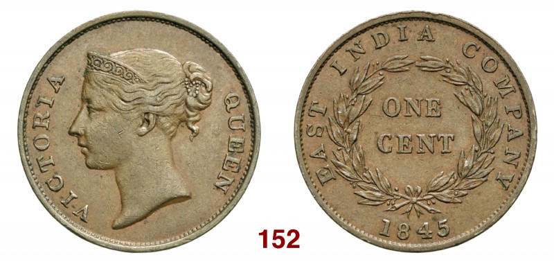 STRAITS SETTLEMENTS 1 Cent. 1845. Kr. 3 Ae g 9,47
1/4 Cent 1845. Kr. 1 Ae g 2,35...