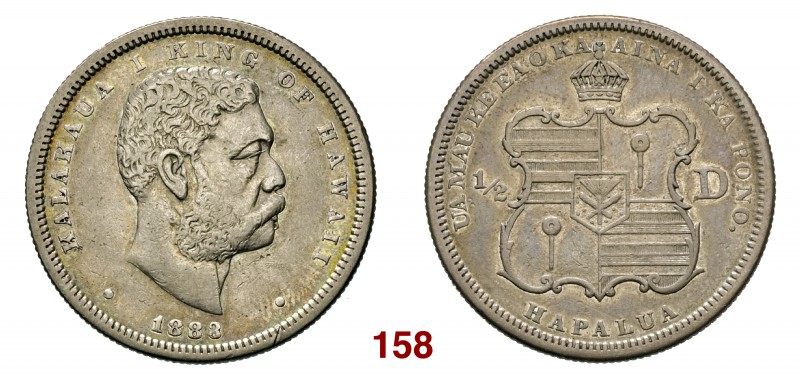 HAWAII 1/2 Dollaro 1883. Kr. 6 Ag g 12,41 BB
1/4 Dollaro 1883. Kr. 5 Ag g 6,26 B...