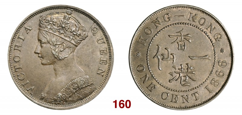 HONG KONG 1 Cent 1866. Kr. 4.1 Cu g 7,48
50 Cent 1894. Kr. 9 Ag g 13,50
20 Cent....