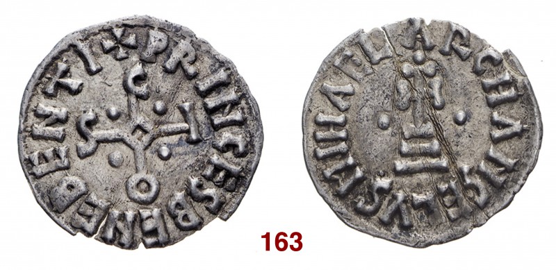 Benevento Sicone principe, 817-832. Denaro, AR 1,18 g. PRINCES BENEBENTI Sicone ...
