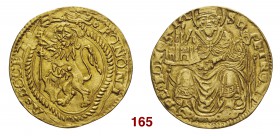 Bologna Giovanni II Bentivoglio, 1463-1503. Doppio bolognino, AV 6,80 g. BONONI – A DOCET Leone vessillifero rampante entro cornice quadrilobata; al s...