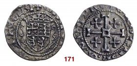 § Cipro Carlotta di Cipro, 1458-1459. Grosso, AR 3,07 g. + CARLOTA DI GRA REGNA Stemma quadripartito coronato. Rv. + IRVSALM E D CHIPRI Croce di Gerus...