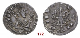 Como Comune, sec. XIII. Emissioni a nome di Federico II di Svevia imperatore, 1220-1250. Grosso da 4 denari, prima del 1238(?), AR 1,38 g. FREDERICVS ...