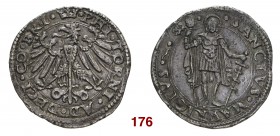 Desana Filippo Tornielli, 1527-1529. Testone, AR 7,62 g. PHI TORNI AD DECI CO BRI Aquila coronata ad ali spiegate, volta a s. Rv. SANCTVS MAVRICIVS Sa...