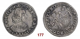 Desana Carlo Giuseppe Francesco Tizzone, 1641-1676. Testone, ad imitazione di Modena, AR 6,78 g. FRAN TIT M RO C DE CS I VI Busto a d., sotto, nel gir...