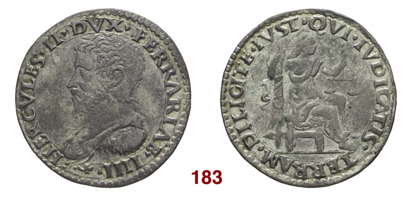 Ferrara Ercole II d’Este, 1534-1559. Bianco, AR 4,14 g. HERCVLES II DVX FERRARIA...