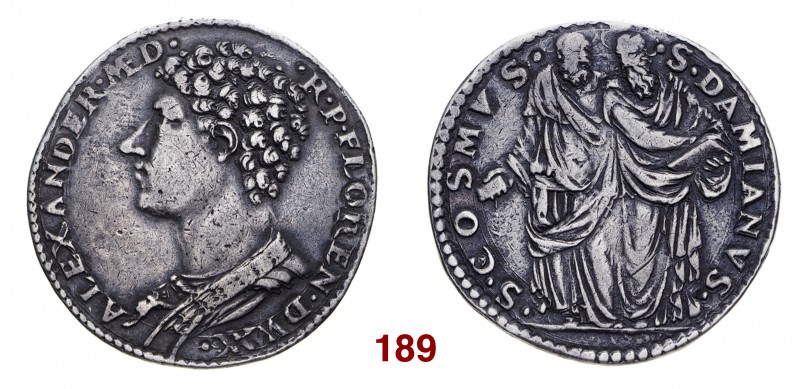 Firenze Alessandro I de’Medici, 1532-1537. Testone da 40 soldi o 3 barili, AR 9,...