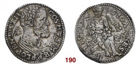 Firenze Cosimo I de’Medici, 1537-1574. I periodo: duca della Repubblica di Firenze, 1537-1557. Stellino o testone da 43 soldi, AR 9,76 g. COSMVS M R P...