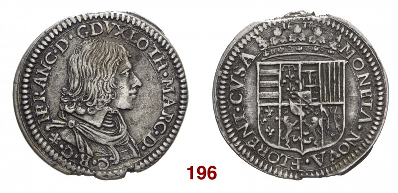 Firenze Niccolò Francesco di Lorena, 1634-1635. Testone 1634, AR 8,46 g. [NF]RAN...