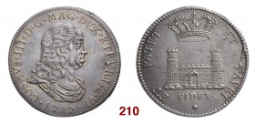 Livorno Cosimo III de’Medici, 1670-1723. Tollero 1717, AR 27,15 g. COSMVS III D G MAG DVX ETRVRIÆ VI Busto drappeggiato a d.; sotto, nel giro, 1717. R...