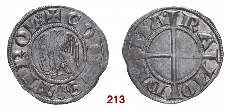 Merano Mainardo II e Alberto II, 1258-1271. Grosso aquilino, AR 1,58 g. COMES:TI...