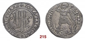 Mesocco Gian Giacomo Trivulzio, 1487-1518. Grosso da 6 soldi, AR 3,63 g. IO IA TRIVL MAR VIGLE ET F MARE Stemma. Rv. SANTVS – GEORGIV’ San Giorgio gal...
