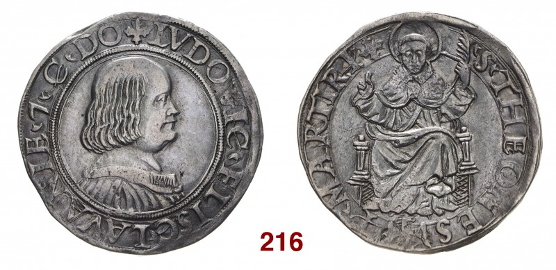 Messerano Ludovico II Fieschi, 1528-1532. Testone, AR 9,31 g. LVDOVIC’ FLISC LAV...