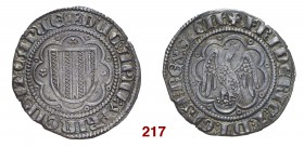 Messina Federico III d’Aragona, 1296-1337. Pierreale, AR 3,20 g. + FRIDERIC T DI GRA REX SICIL’ Aquila ad ali spiegate volta a d. Rv. + DUC APUL’ PRIN...