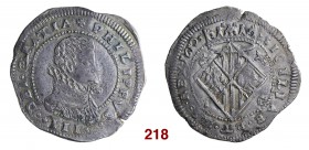 Messina Filippo III di Spagna, 1598-1621. Da 10 tarì 1612, AR 31,52 g. PHILIPPVS III DEI GRATIA Busto corazzato e drappeggiato, con colletto alla spag...