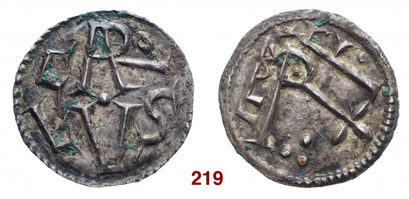 Milano Carlo Magno, 774-814. Denaro, AR 1,13. CARo / LVS. Rv. REX F nel campo; d...