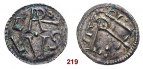 Milano Carlo Magno, 774-814. Denaro, AR 1,13. CARo / LVS. Rv. REX F nel campo; dietro, MED in monogramma. Crippa cfr. pag. 50. Depeyrot 662d. MEC 1, 7...