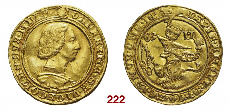 § Milano Galeazzo Maria Sforza, 1466-1476. Doppio ducato, AV 6,97 g. Testina di ...