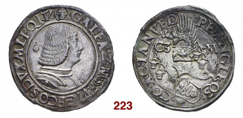 Milano Galeazzo Maria Sforza, 1466-1476. Testone, AR 9,63 g. Testina di S. Ambro...