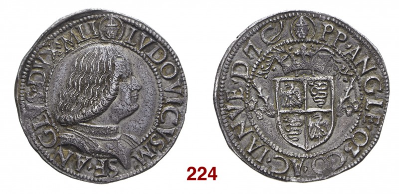 Milano Ludovico Maria Sforza detto “il Moro”, 1494-1500. Testone, AR 9,59 g. Tes...