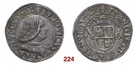 Milano Ludovico Maria Sforza detto “il Moro”, 1494-1500. Testone, AR 9,59 g. Testina di S. Ambrogio LVDOVICVS M – SF ANGLVS DVX MLI Busto corazzato a ...