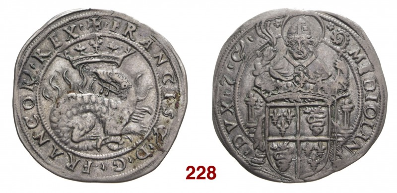 § Milano Francesco I re di Francia e duca di Milano, 1515-1521. Grosso da 6 sold...