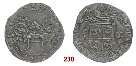 Milano Francesco II Sforza, 1521-1535. Grosso da 5 soldi, AR 3,16 g. FRAN – CISC SECVN – DVS Corona ducale da cui escono rami di palma e di olivo. Rv....