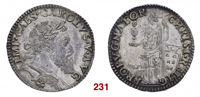 Milano Carlo V d’Asburgo imperatore e duca di Milano, 1535-1556. Da 10 soldi, AR...