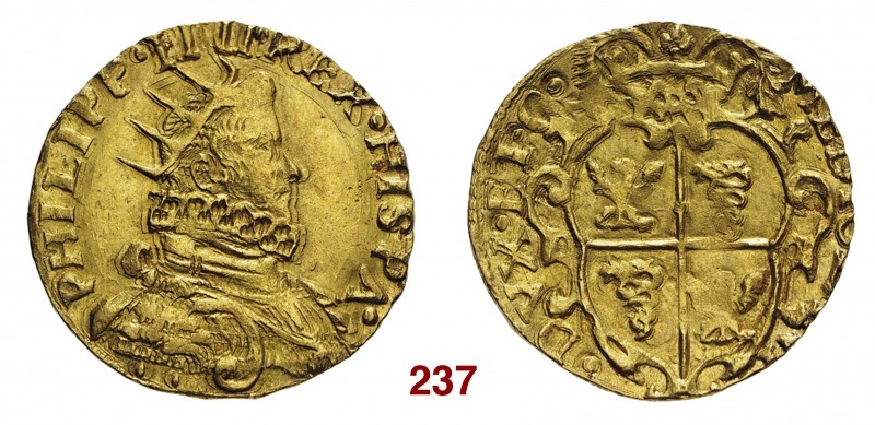 Milano Filippo IV di Spagna, 1621-1665. Doppia, AV 6,61 g. PHILIPP IIII REX HISP...