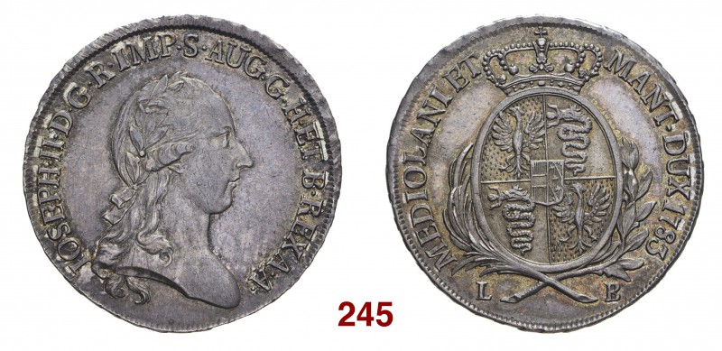 Milano Giuseppe II d’Asburgo-Lorena, 1780-1790. Mezzo scudo 1783, AR 11,55 g. IO...