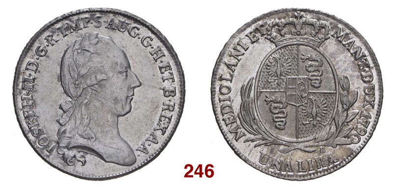 Milano Giuseppe II d’Asburgo-Lorena, 1780-1790. Lira 1790, AR 6,25 g. IOSEPH II ...
