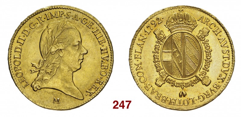 Milano Leopoldo II d’Asburgo-Lorena, 1790-1792. Sovrano 1792, AV 11,08 g. LEOPOL...