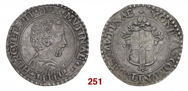 Modena Ercole II d’Este, 1534-1559. Bianco, AR 4,60 g. HERCVLES II DVX MVTINAE I...
