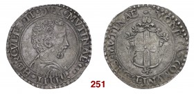Modena Ercole II d’Este, 1534-1559. Bianco, AR 4,60 g. HERCVLES II DVX MVTINAE IIII Busto corazzato a d. entro doppio cerchio lineare. Rv. MONETA COMV...