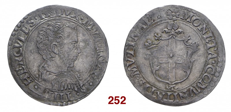 Modena Ercole II d’Este, 1534-1559. Bianco, AR 4,90 g. HERCVLES II DVX MVTINAE I...
