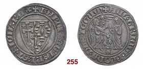 Napoli Carlo II d’Angiò, 1285-1309. Saluto, AR 3,23 g. KAROL’ SCD’ IERL’ ET SICIL’ REX Stemma bipartito di Gerusalemme e Angiò. Rv. AVE GRACIA PLEnA D...