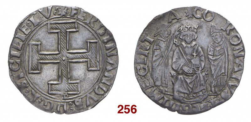 Napoli Ferdinando I d’Aragona, 1458-1494. Coronato, AR 4,02 g. + FERDINANDVS D G...