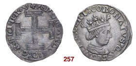 Napoli Ferdinando I d’Aragona, 1458-1494. Coronato, AR 3,94 g. + FERDINANDVS D G R SICI IER V Croce potenziata tratteggiata. Rv. CORONATVS QA LEGITIME...