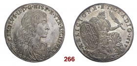 § Napoli Carlo II di Spagna, 1665-1700. II periodo: Carlo da solo, 1674-1700. Mezzo ducato 1683, AR 14,09 g. CAROLVS II D G HISP Έ VTR SICIL REX Busto...