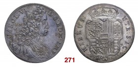 Napoli Carlo VI d’Asburgo (già III re di Spagna e Napoli, 1707-1711) imperatore, 1711-1734. Piastra da 120 grana 1731, AR 25,49 g. CAROL VI – D G ROM ...