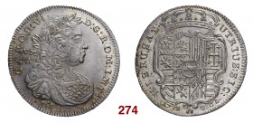§ Napoli Carlo VI d’Asburgo (già III re di Spagna e Napoli, 1707-1711) imperatore, 1711-1734. Mezza piastra da 60 grana 1731, AR 12,74 g. CAROL VI – D...