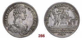Napoli Ferdinando IV di Borbone, 1759-1816. I periodo: 1759-1799. Carlino o medaglia 1768, AR 2,00 g. Per le nozze di Ferdinando con Maria Carolina d’...