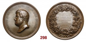 Napoli Ferdinando II di Borbone, 1830-1859. Medaglia 1852. Æ 1.008,76 g. Ø 147 mm. Galvano eseguito a Napoli. Per l’inaugurazione del telegrafo elettr...
