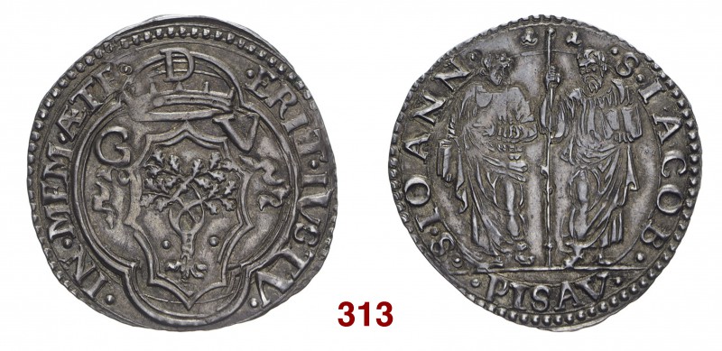 Pesaro Guidobaldo II della Rovere, 1538-1574. Paolo, AR 3,15 g. IN MEM ÆTE – ERI...