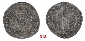 Pesaro Guidobaldo II della Rovere, 1538-1574. Paolo, AR 3,15 g. IN MEM ÆTE – ERIT IVSTV Albero di rovere entro stemma decagonale coronato; sopra, D e,...