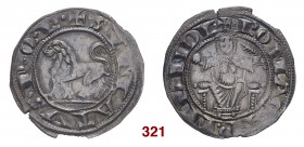 Roma Senato Romano, 1184-1439. Monete anonime secc. XII-XV. Grosso, AR 3,37 g. + SENATVS P Q R Leone passante a s. Rv. + ROMA CAP MVNDI Roma seduta in...